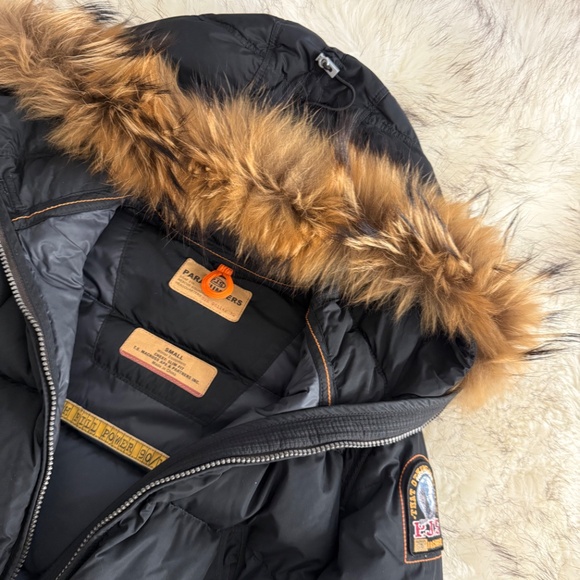 Parajumpers PJS Parka Puffer with fur Coat Jacket Black Woman - Picture 4 of 6
